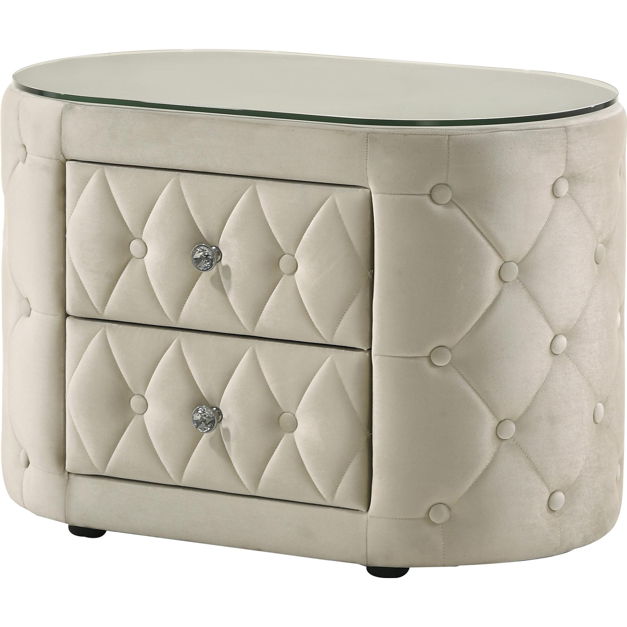 Crown Mark Voltare 5212IV-2 Nightstand - Ivory IMAGE 1
